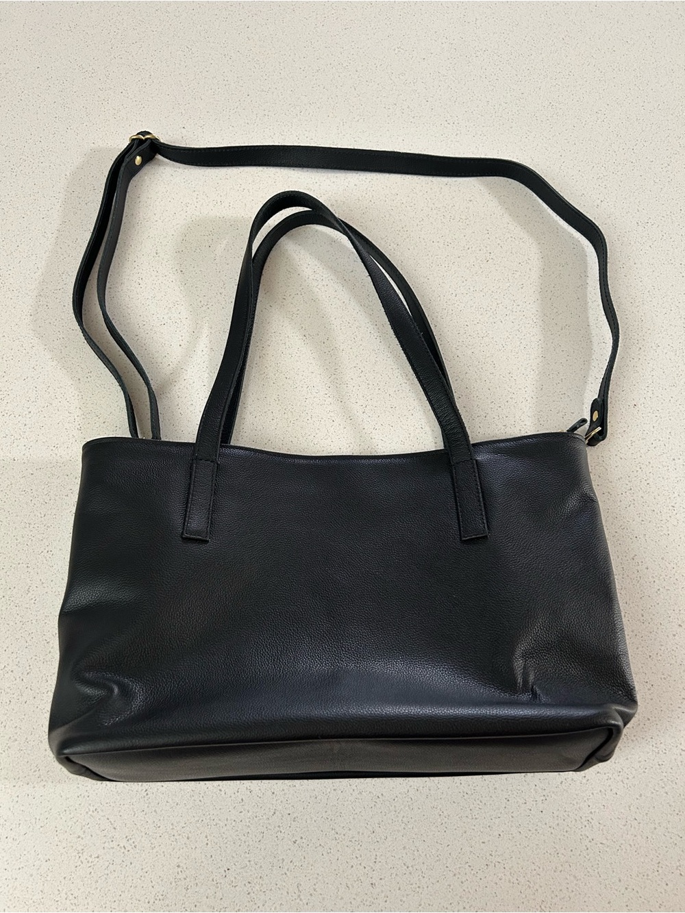 Parker Clay Eden Carryall Tote Pebbled Black Leather